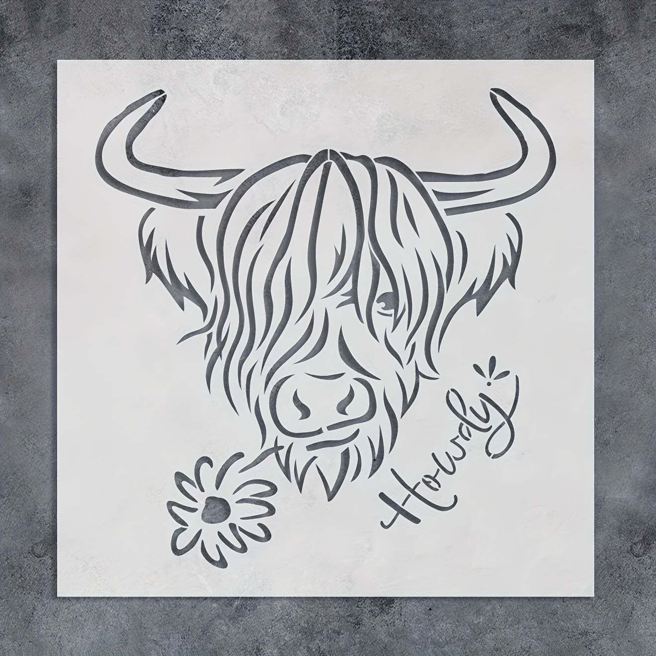 Highland Cow Plastic Painting Template Animal Drawing Stencils for Art Painting Scrabooking and Wall Decoration
