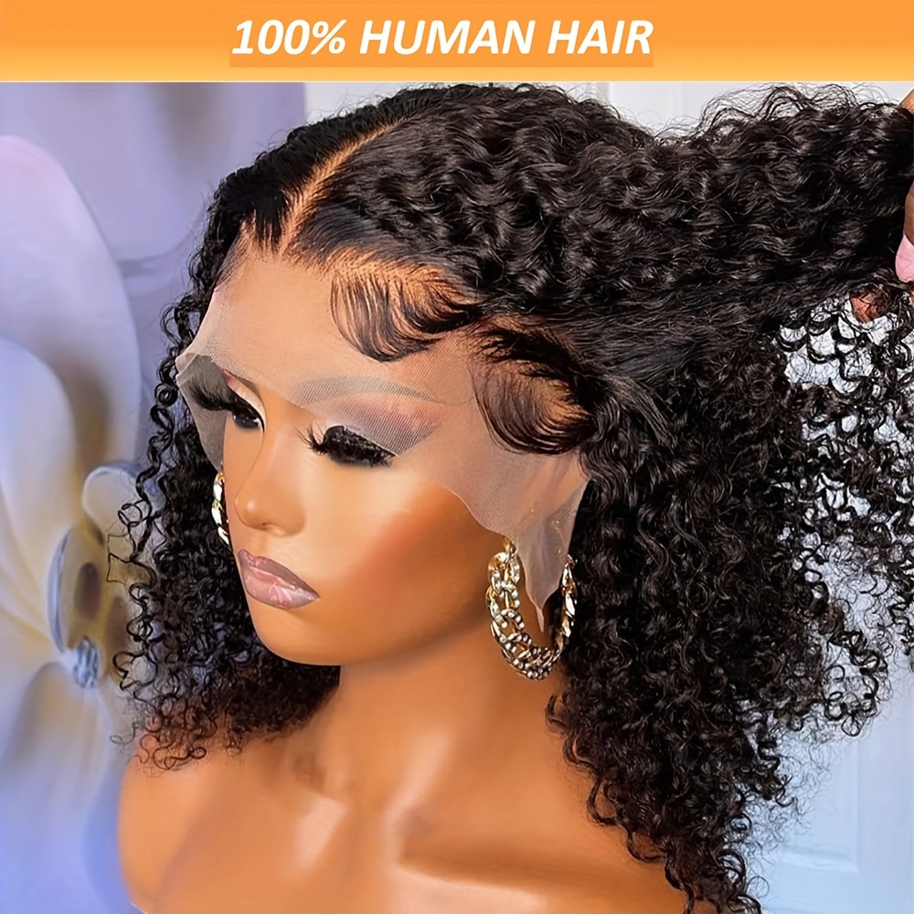 Gorgeous 200% Density Curly Bob Wig Pre Plucked Brazilian - Temu