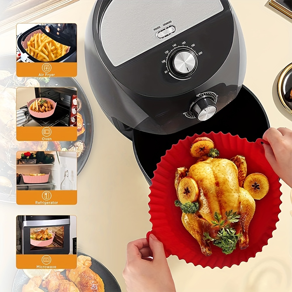 Silicone Air Fryer Liners, Air Fryer Accessories, Basket Liner, Reusable  Replacement Of Parchment Liners ( , Blue, Brown, Grey) - Temu