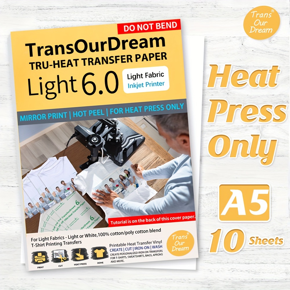 A5 Light 5.0 Inkjet Heat Transfer Paper Iron - Temu