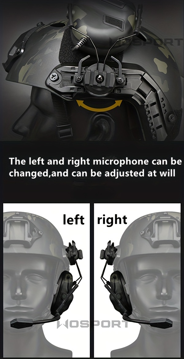 Versión del casco Reducción de Ruido Pastillas, Orejeras Electrónicas de  Seguridad de Ruido, Auriculares tácticos para Actividades de Airsoft