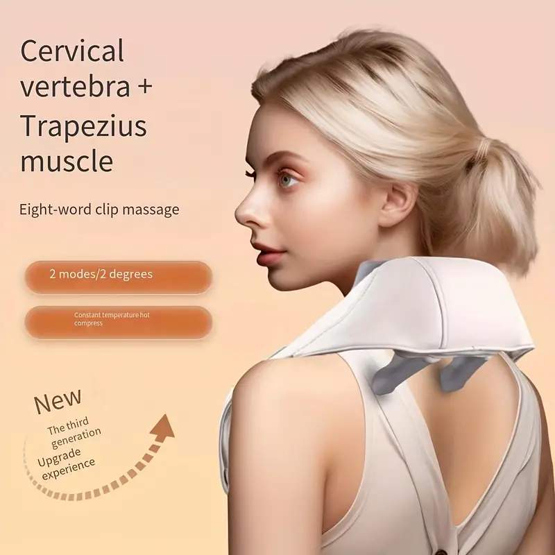 Electric Cervical Neck Massager Heated Relax Body Shoulder Musle Relief Pain