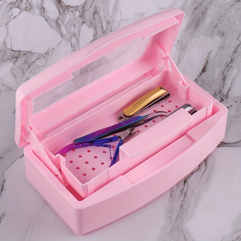 Acheter Boîte de plateau de stérilisation stérilisant le Salon d'art d'ongle  propre pour des outils de manucure mettant en œuvre des outils en métal d' ongle boîte de désinfection d'alcool
