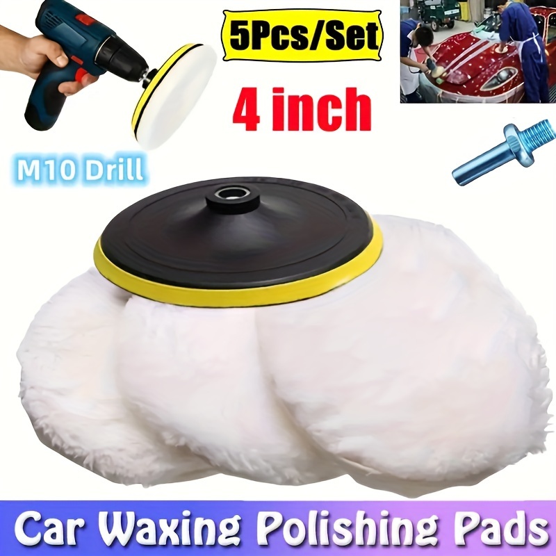 

5pcs/set 4 Inch Car Polishing Waxing Buffing Wheel Pad Car Polisher Kit For Auto M10 Drill Connector Car Paint Care Car-styling