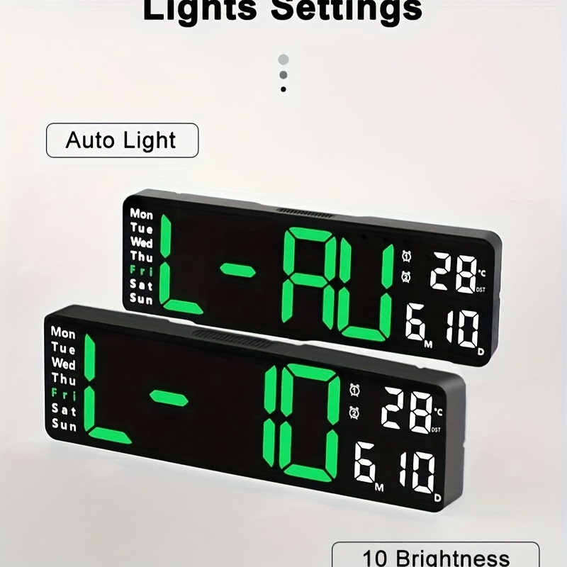 1pc Orologio Led, Orologio Parete Semplice 13, Orologio Elettronico Grande  Carattere Soggiorno, Orologio Allarme Multiplo, Temperatura Settimana  Stessa Schermata, Non Perdere Fantastiche Offerte