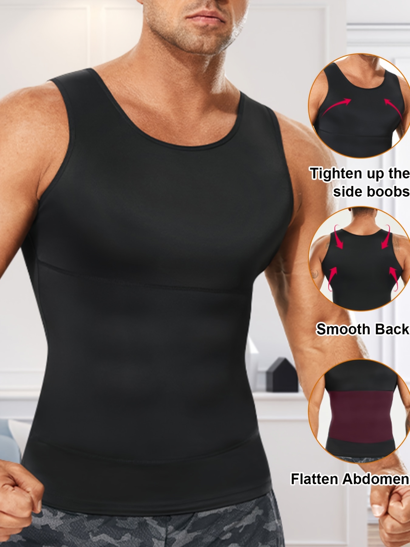 Men's Shapewear Tummy Control Shorts High Waist Slimming Built-in