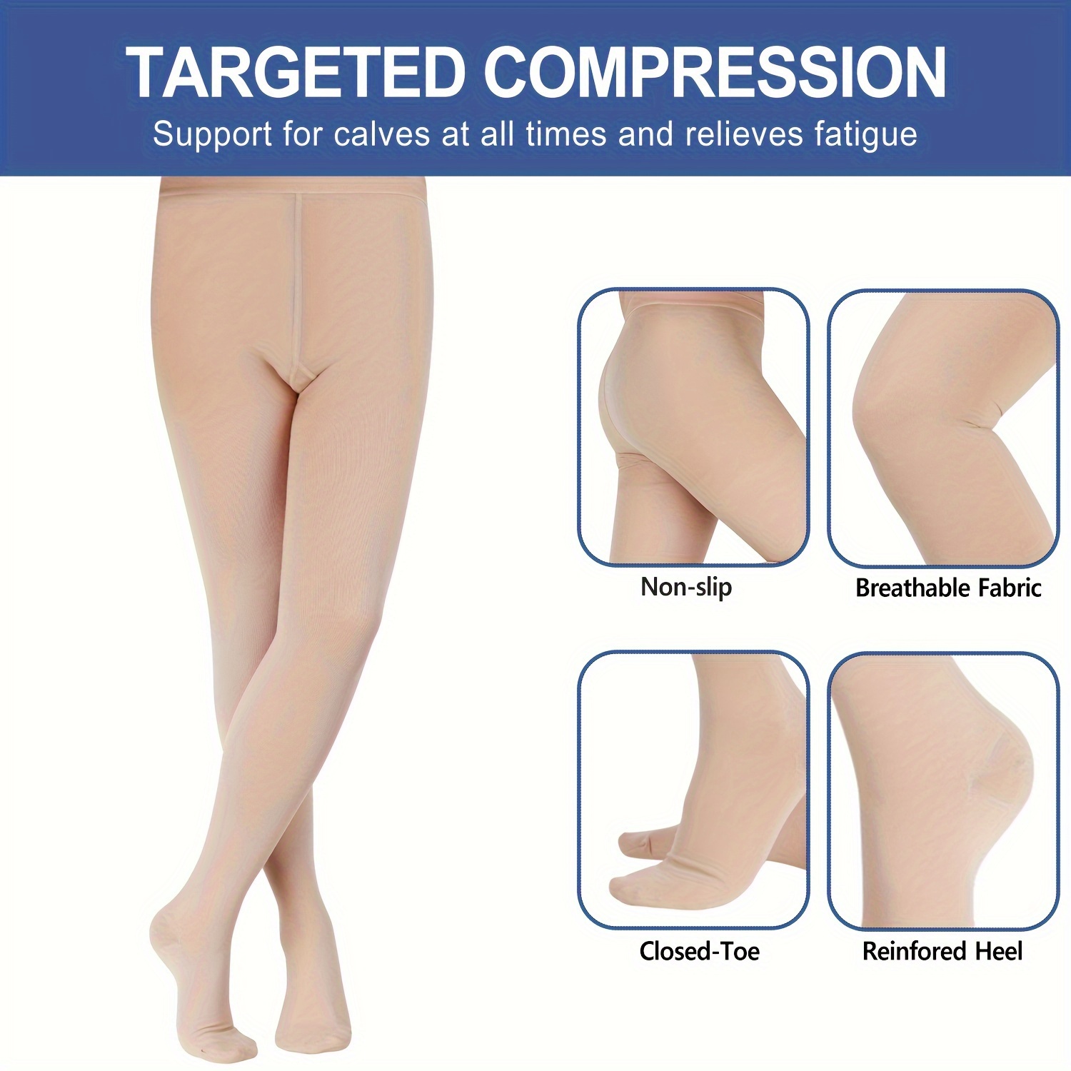 Order A Size 15 20mmhg Compression Closed Toe Pantyhose - Temu Australia