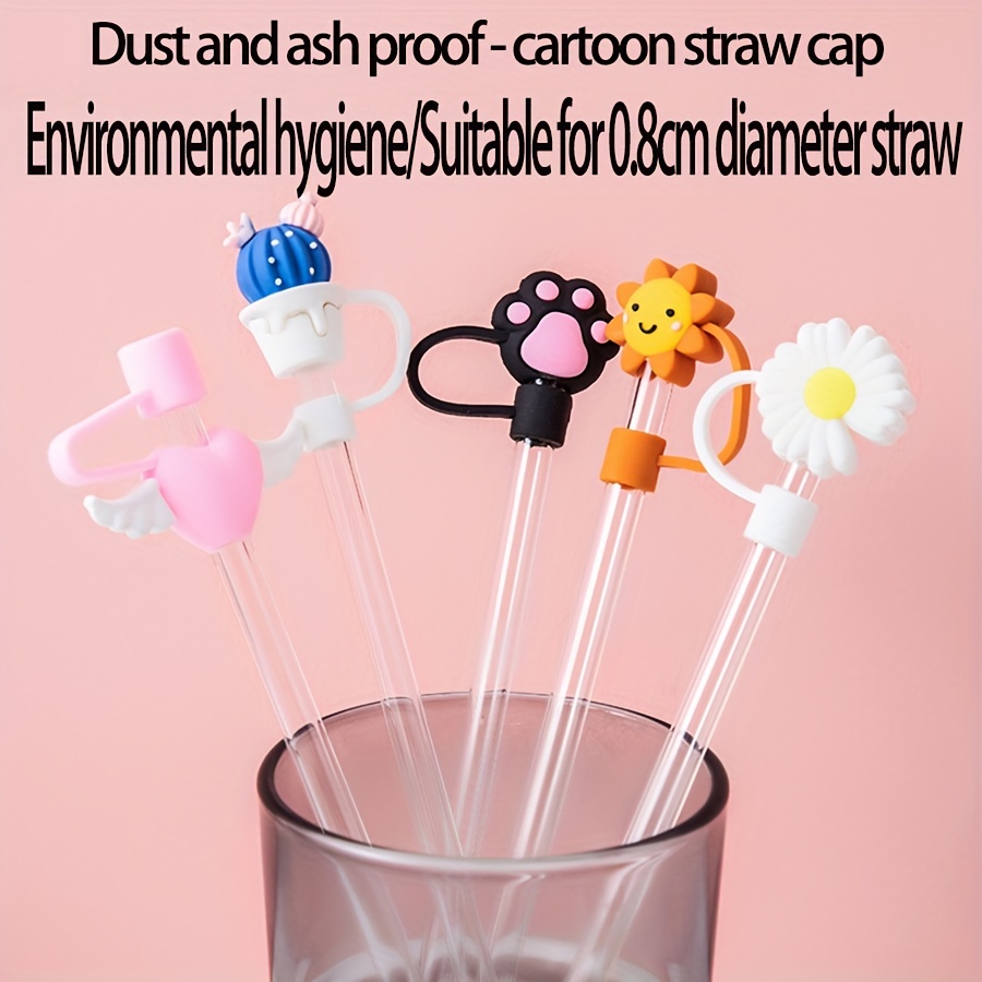 Diameter Cute Silicone Straw Tips Cover Straw For - Temu