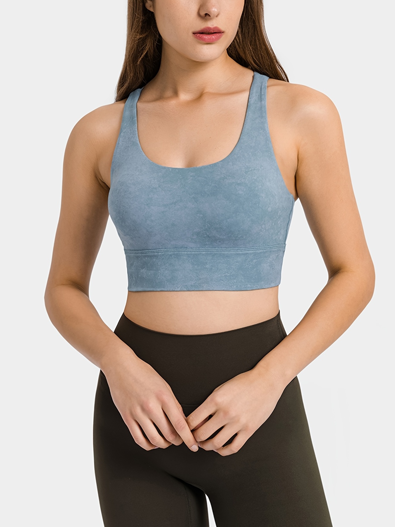 Women's Activewear: Solid Wide Straps High Impact Sports Bra