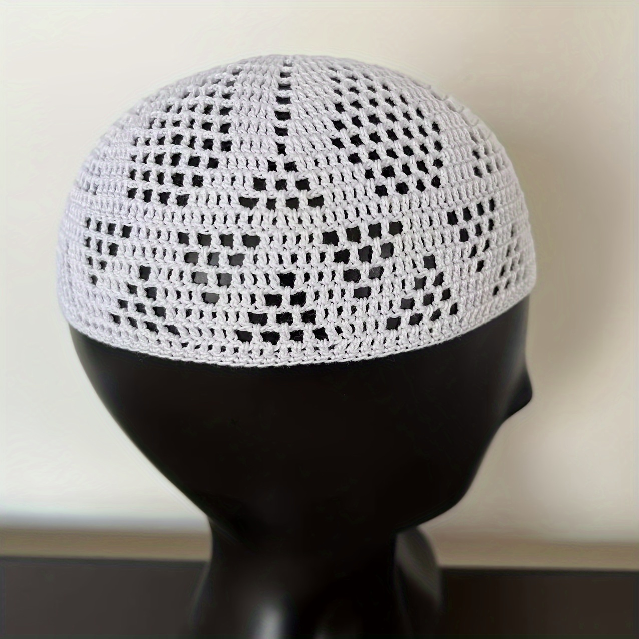 1pc Mens Melon Leather Knitted Eid Hat Arab Muslim Hat Simple