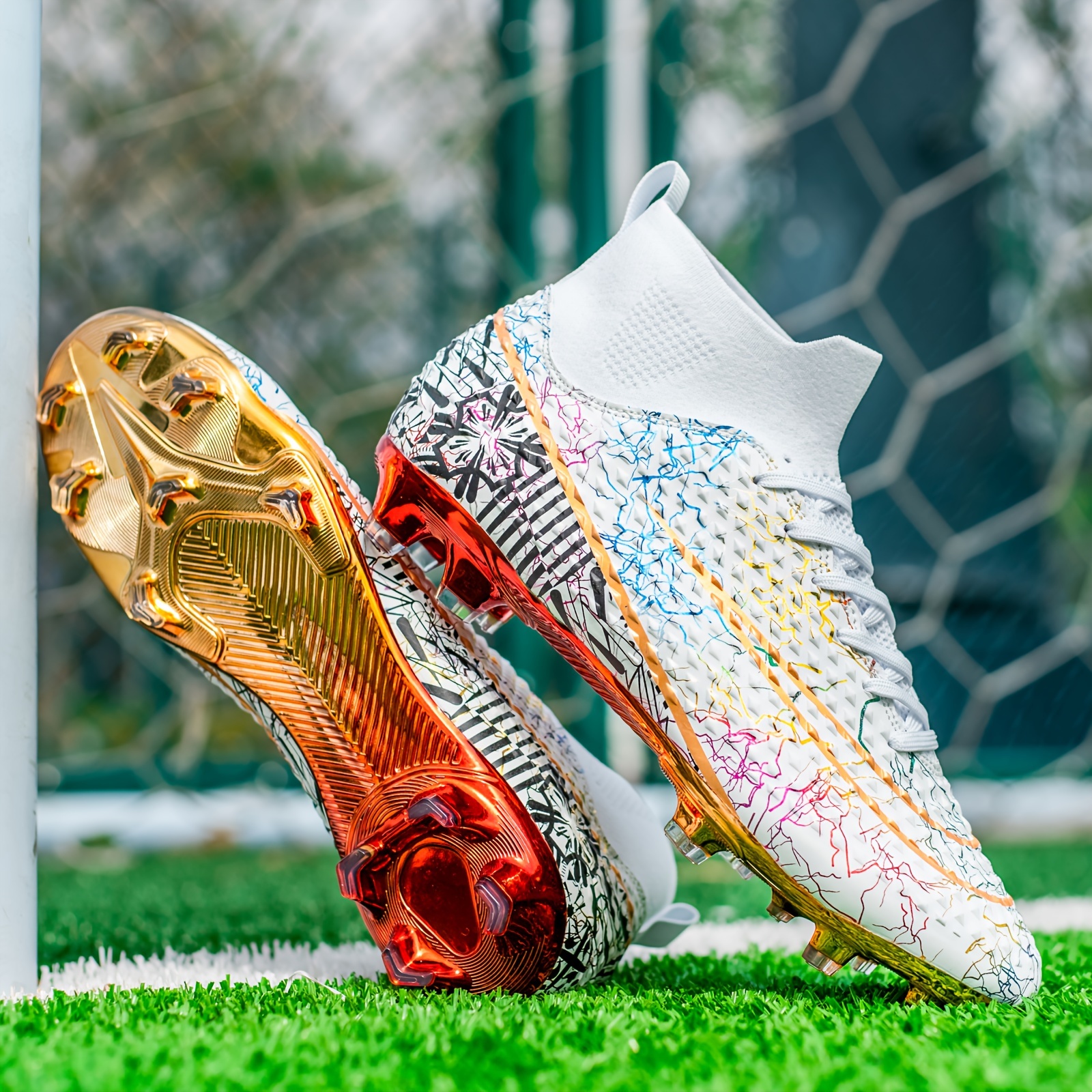 Professional Anti-skid Lace Up AG Soccer Cleats