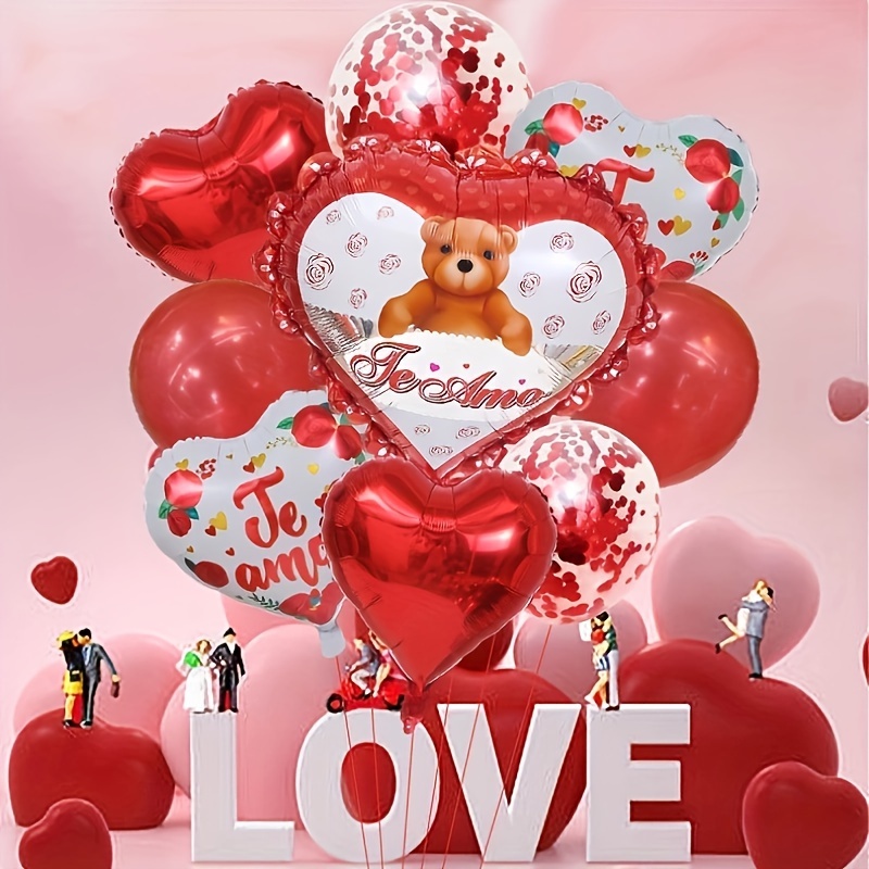 Love heart confetti. Wedding anniversary and valentines day