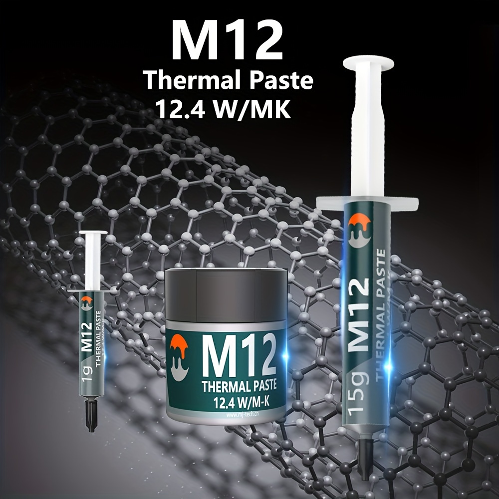 

Mj Thermal Paste Performance Thermal Conductive Grease Paste 12.4 W/mk For Processor Cpu Gpu Cooler Cooling Fan Compound Heatsink M12