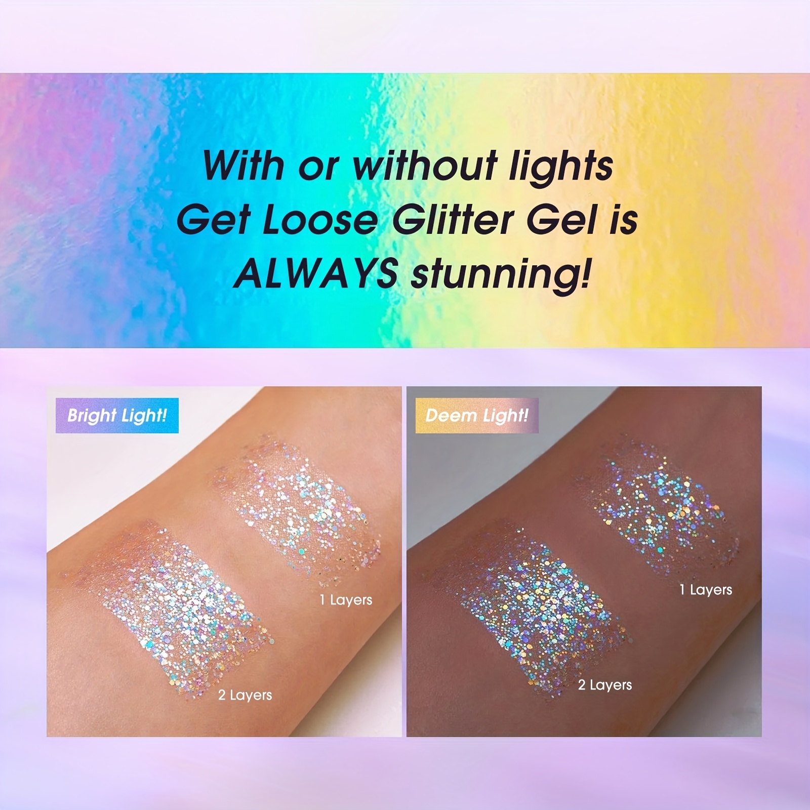 Holographic Body Glitter Gel Glitter Glue Face Highlighting - Temu Canada