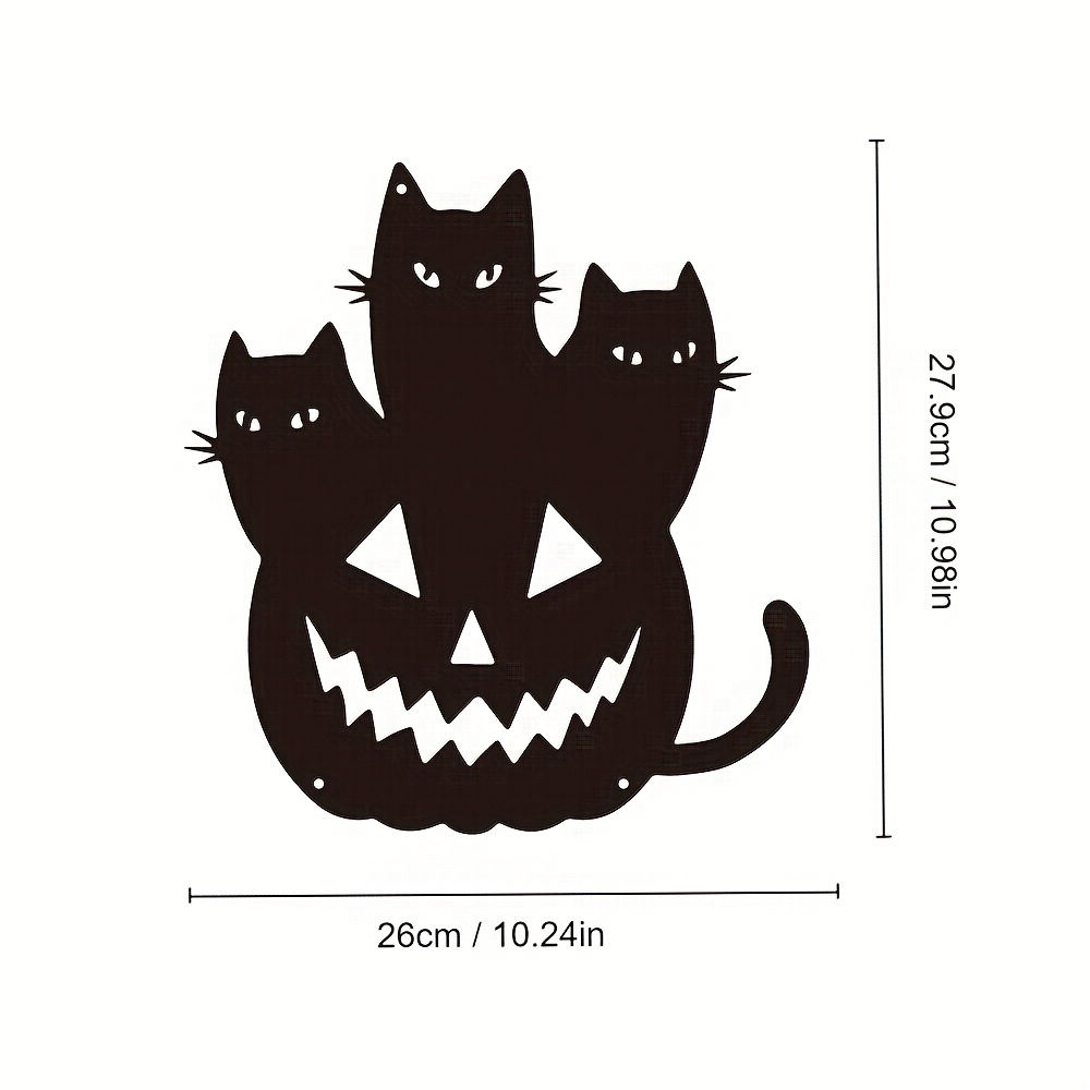 1pc ハロウィンメタル壁装飾 黒猫コレクション壁装飾 メタルカット