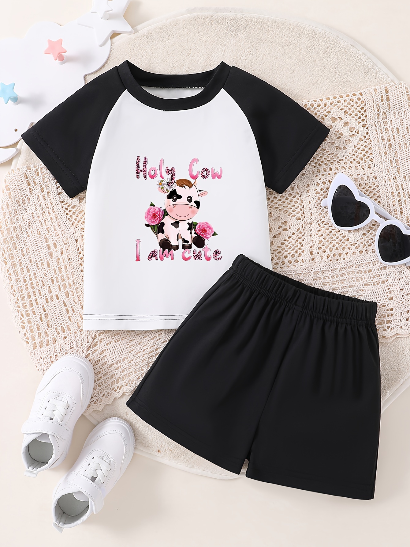 Infant's Cartoon Baseball Print Summer Outfit Tassel Decor T - Temu