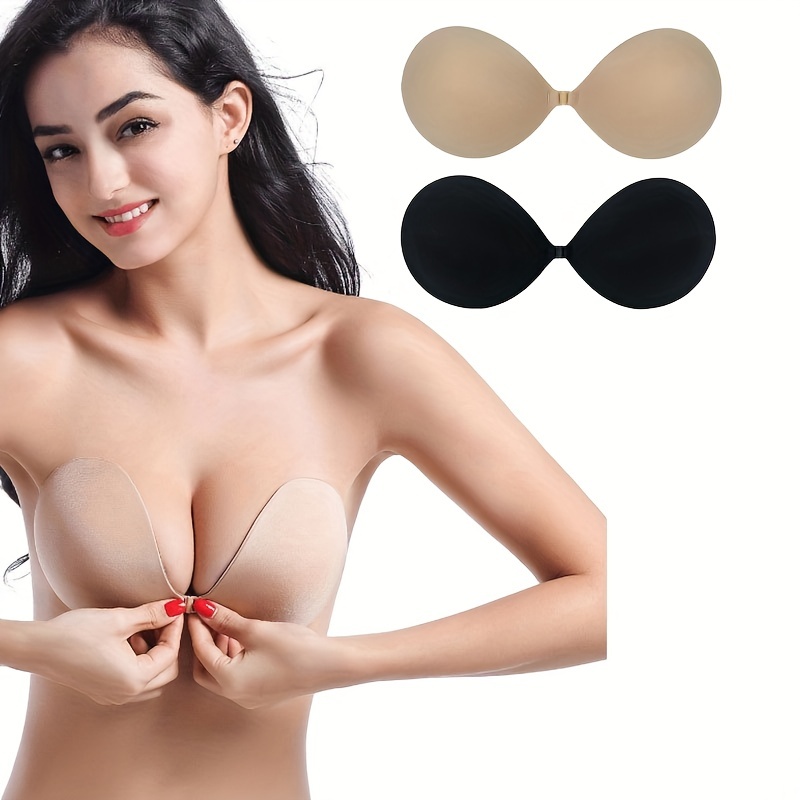 Women Self Adhesive Bras Seamless Strapless Backless Solid Bra Silicone Push  Up Invisible Bra Women's Underwear