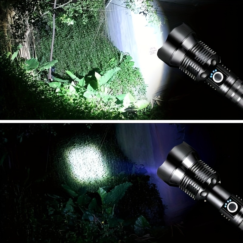 UPGRADE Brighter XHP110 Lamp Beeds LED Torch Flashlight Tactical Military Flashlight  Torch Zoomable 5-Mode 4 Core Chips Rechargeable Tactical Torches Flashlight  for Camping Hiking Bicyle Outdoor Accessories Including 18650 Batteries