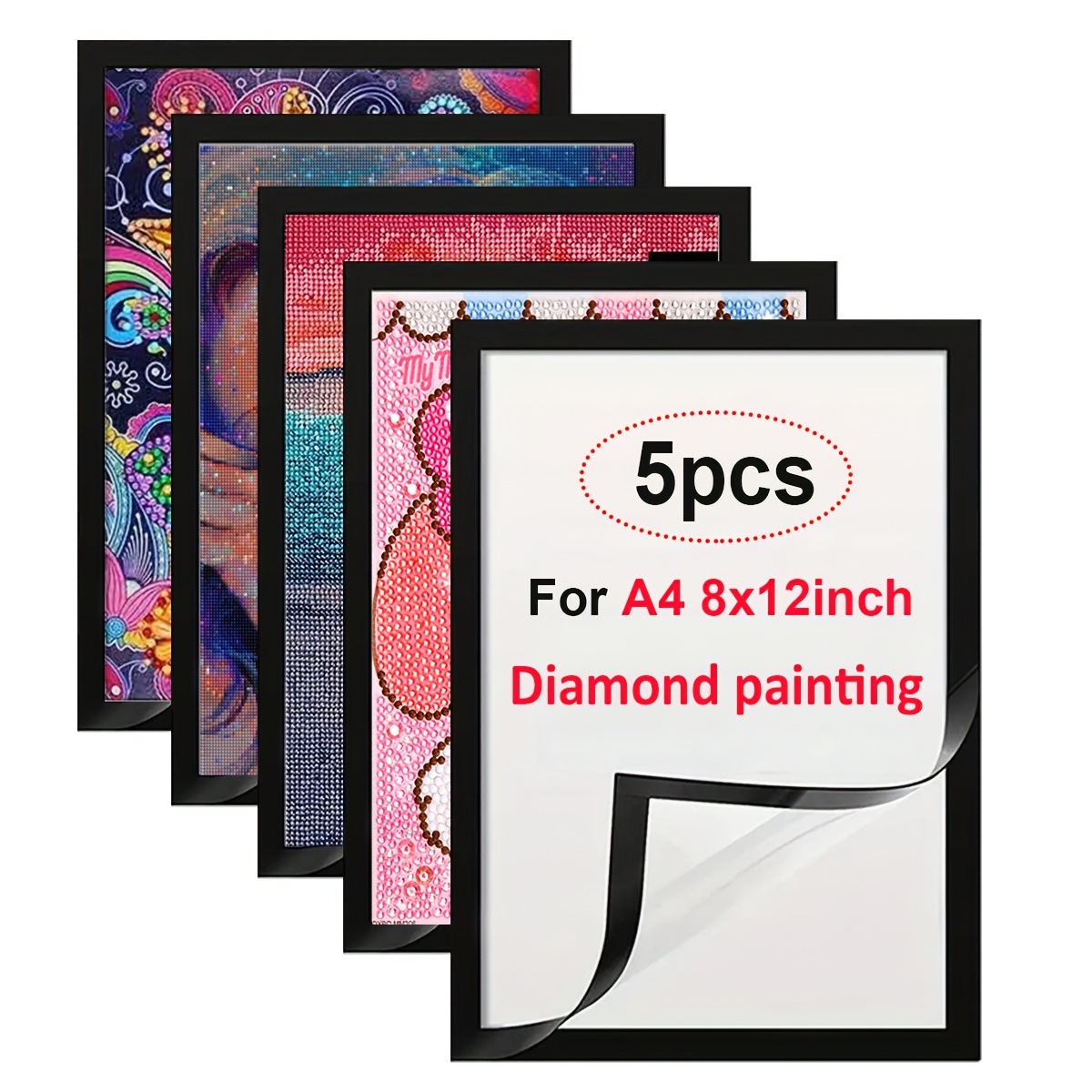2PCS Diamond Painting Frame 8K A3 A4 Magnetic Photo Frame Colorful Magnetic Picture  Frames PVC Self-Adhesive Frame Home Decor