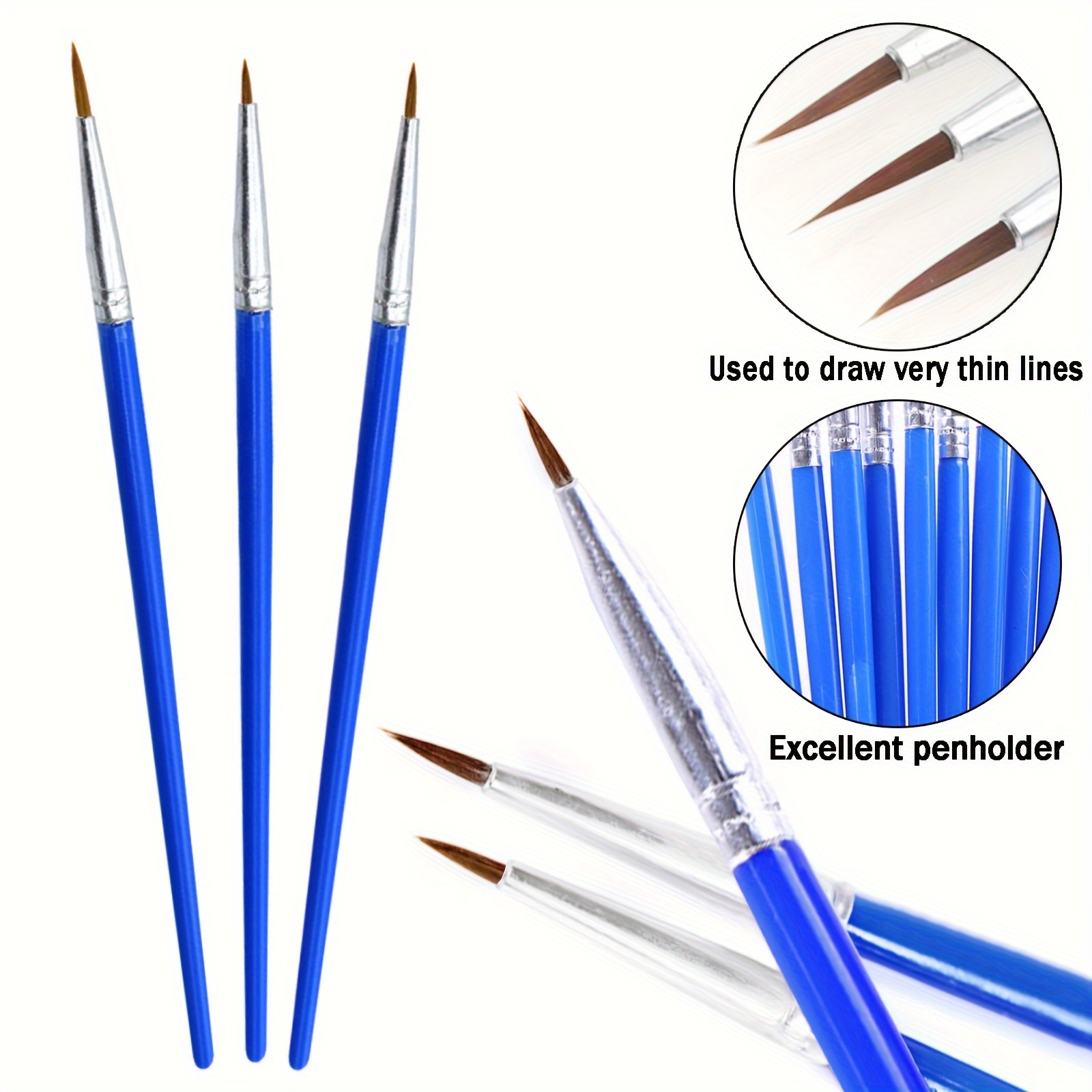 6pc Detail Thin Paint Brush Set Artist Paintbrushes for Acrylic Oil  Watercolor Painting Beginner Student Amateur Painter - AliExpress