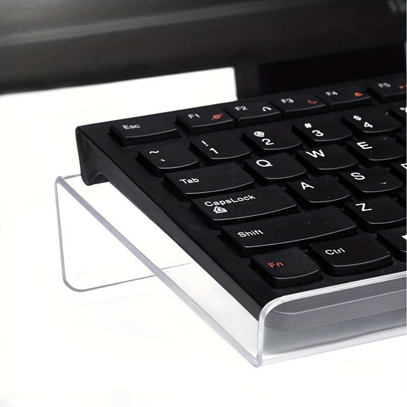 Soporte para teclado de computadora - Bandeja de teclado de acrílico  transparente con tira de goma Ormromra CZDZ-HY26