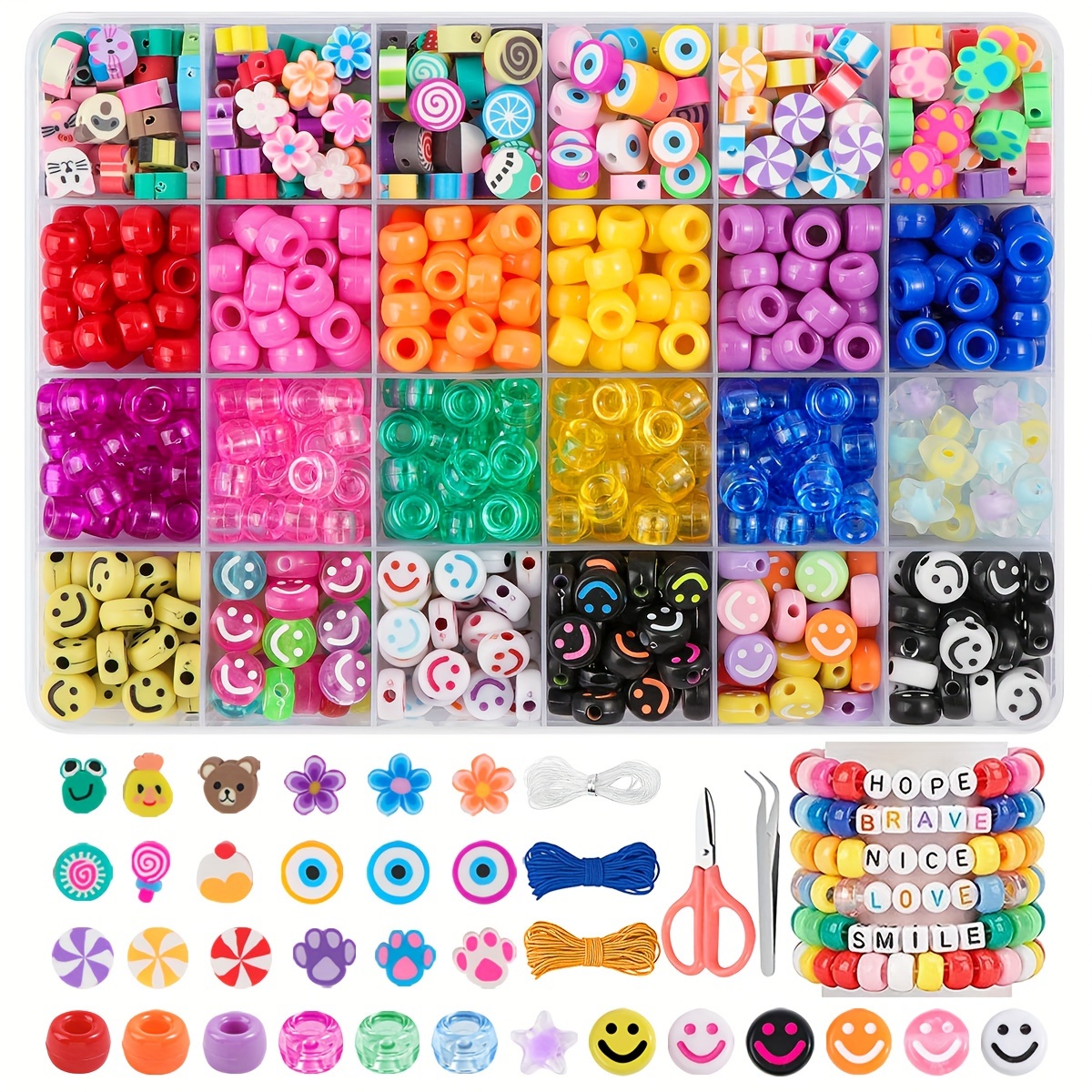 5300pcs Bracelet Making Kit, Clay Beads For Women, Friendship Bracelet  Beads, Flat Preppy Beads For Jewelry Making Crafts, Ideal choice for Gifts