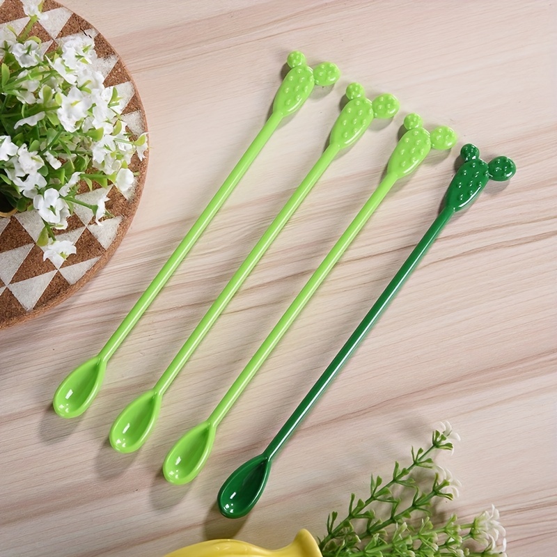 Reusable Green Cactus/rose Red Flamingo Mixer Spoon Stirring Stick