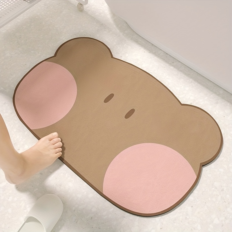 Cute Frog Pattern Bath Rug Non slip Absorbent Quick Drying - Temu