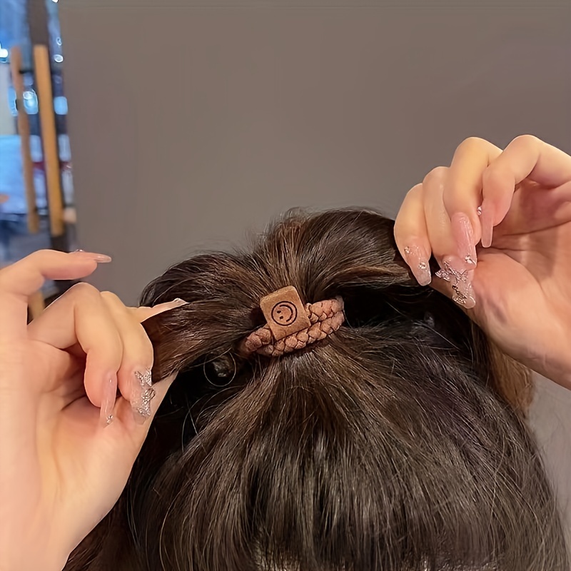 5pcs Smile Face High Elastic Head Rope Hair Band Hair Accessories
