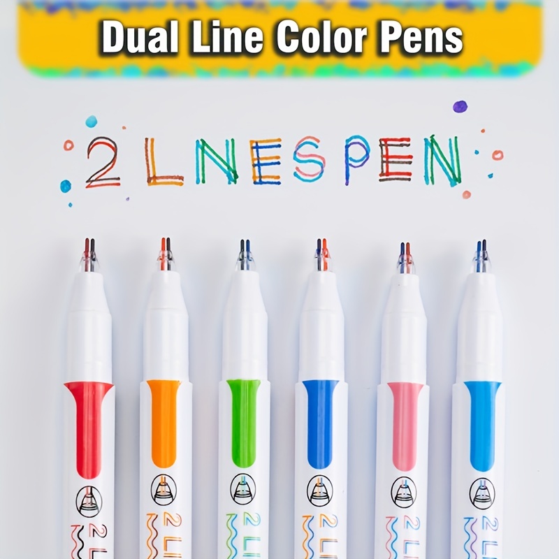8/12 colors Double Lines Contour Art Pens Markers Pen Out Line Pen  Highlighter Scrapbooking Bullet diary Graffiti Poster card