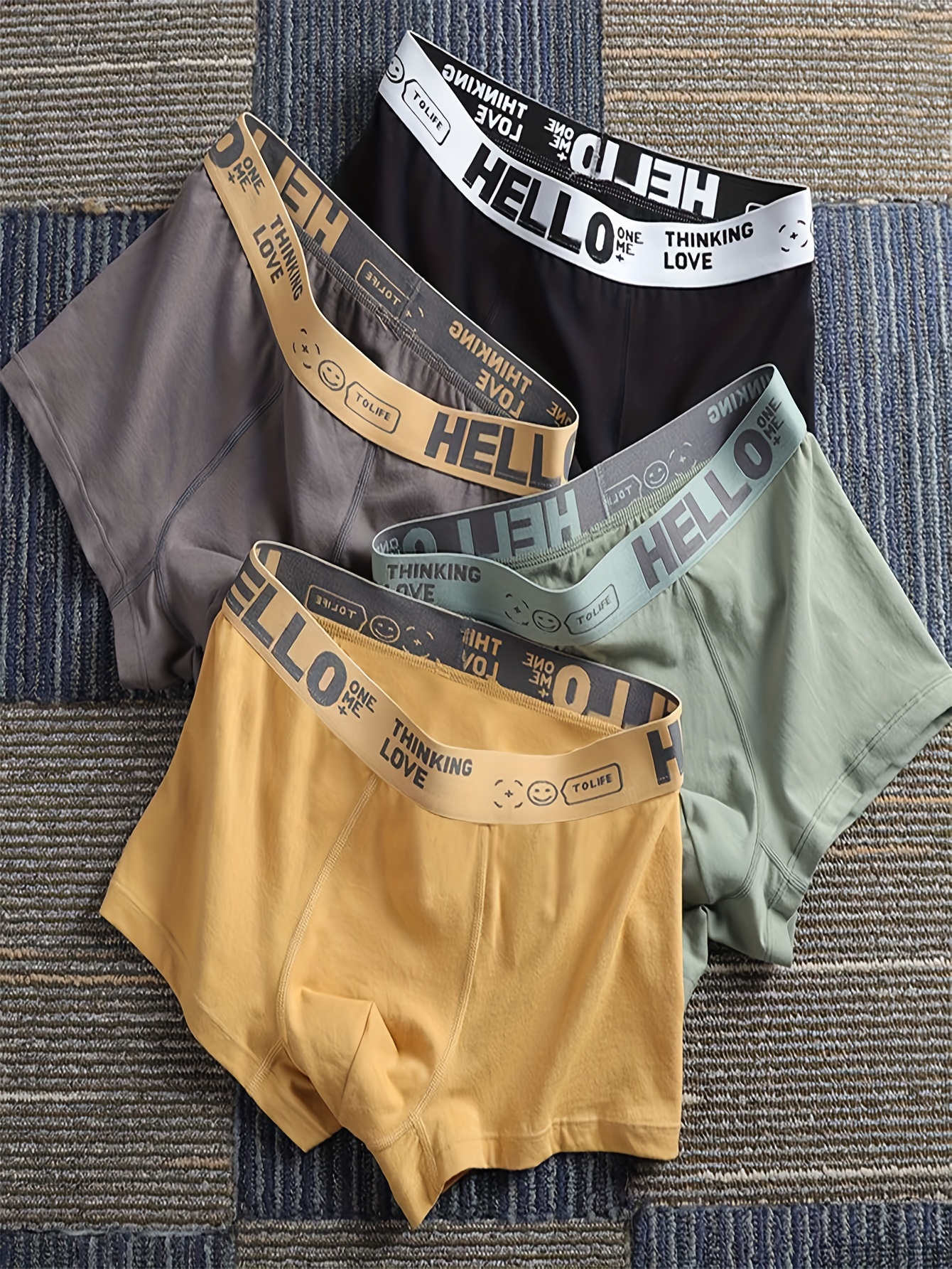 Men's Underwear Fashion Letters Print Boxer Briefs - Temu