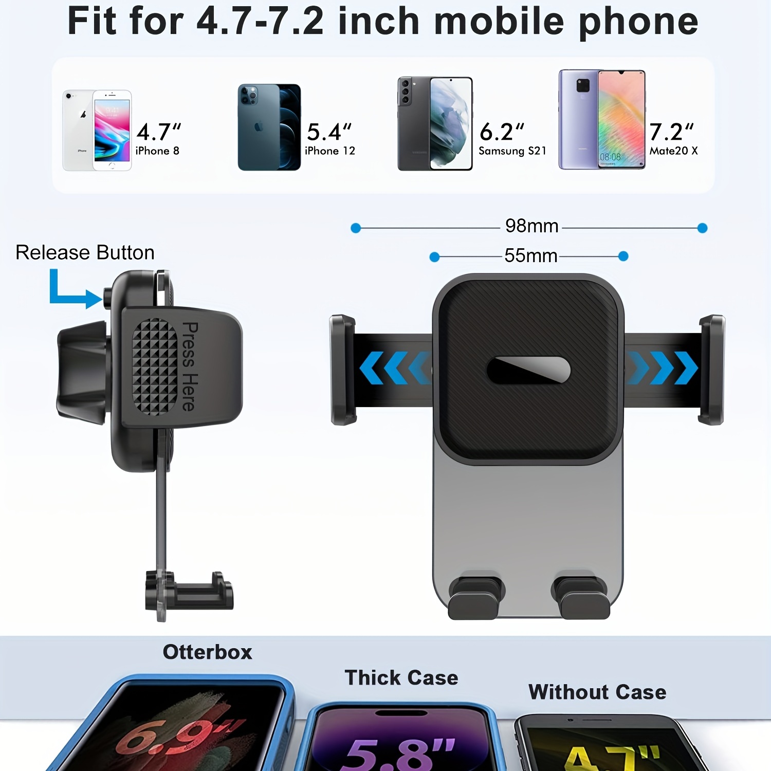 1 Pc Soporte Teléfono Coche Actualizado Soporte Teléfono - Temu