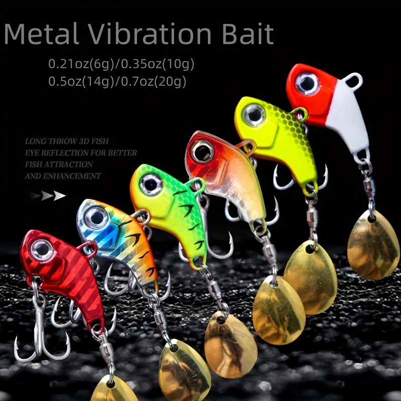 6PCS Metal Mini VIB Spoon Fishing Lures Tackle Hard Bait Crankbait  Vibration 9g