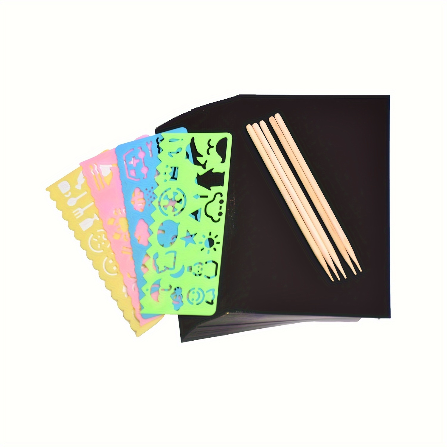 Rainbow Scratch Paper Art Kit | Wild Jungle | 4 Sheets | Happy Crafts
