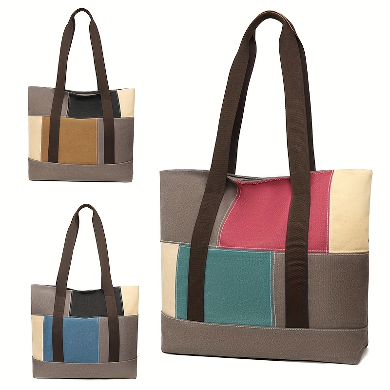 Korean Women's Colored Plaid Handbag Fashion Shoulder Bag Casual Tote  Handbag and Sling bag for Women and for Daily Use