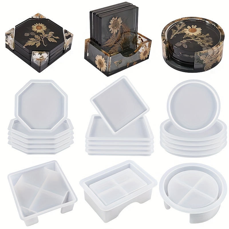 6 Cavity Silicone Coaster Set With Epoxy Table Molds From Queen66