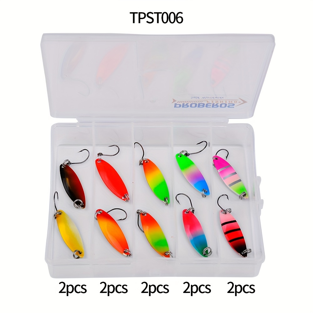 Preoberos Metal Spoon Fishing Lure Spinner Bait Kit Box Bass - Temu New  Zealand