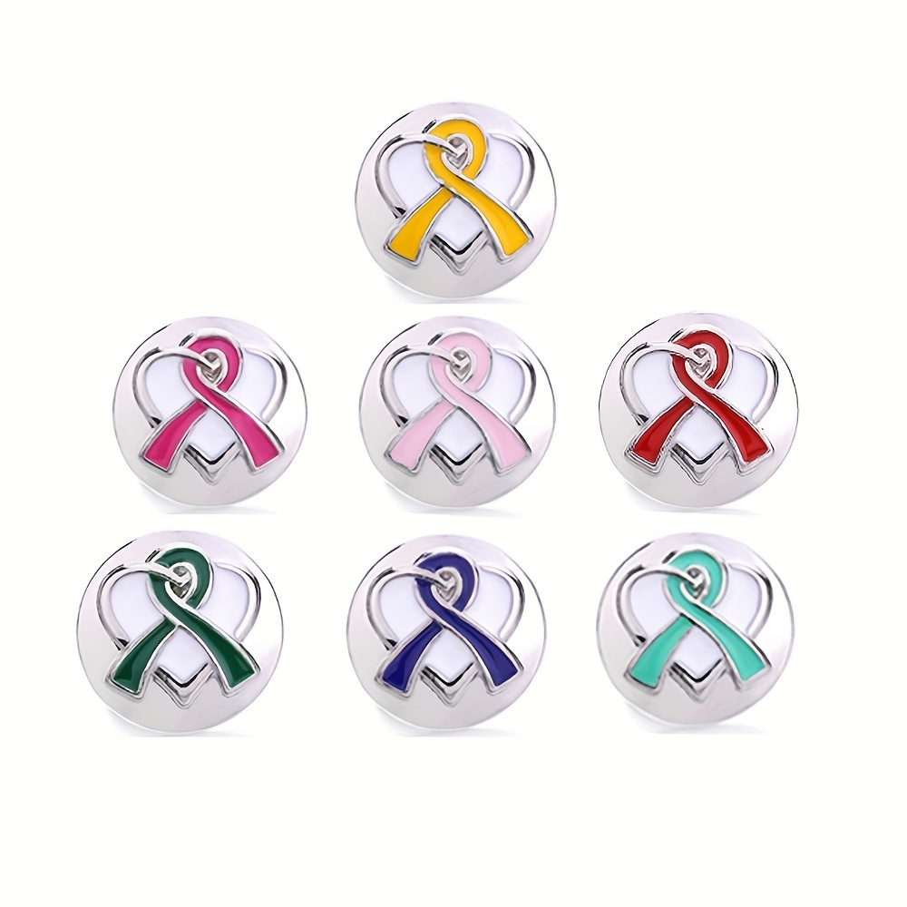 1pc Ribbon Round Button 18mm Drill Buckle Bangle DIY Accessories