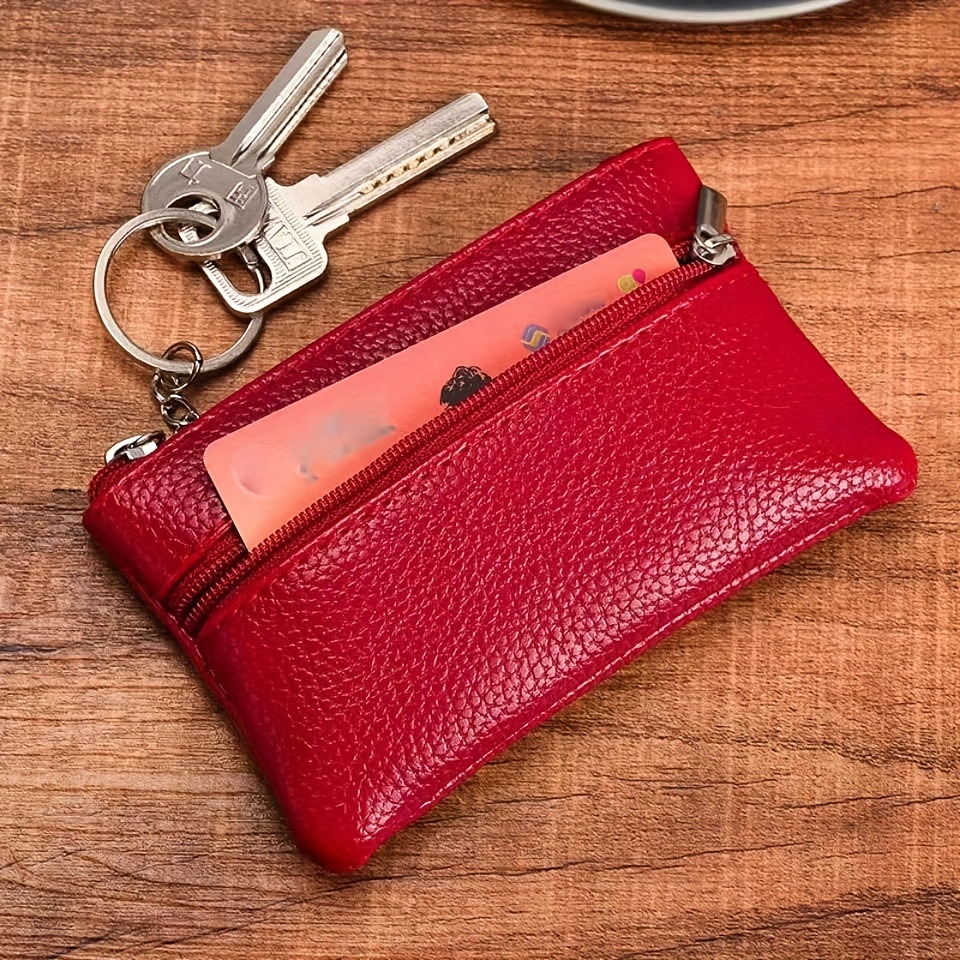 Genuine Leather Coin Purse Short Wallet Key Holder Small Money Pouch Zipper  Bags
