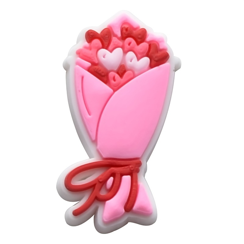 Valentine's Day Theme Shoe Decorations Charms Clogs Pvc Shoe - Temu