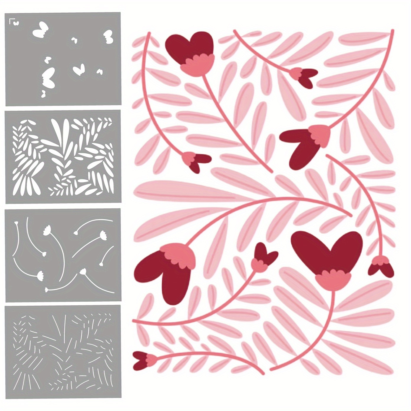  20 Pieces Valentine's Day Stencils Valentine Drawing