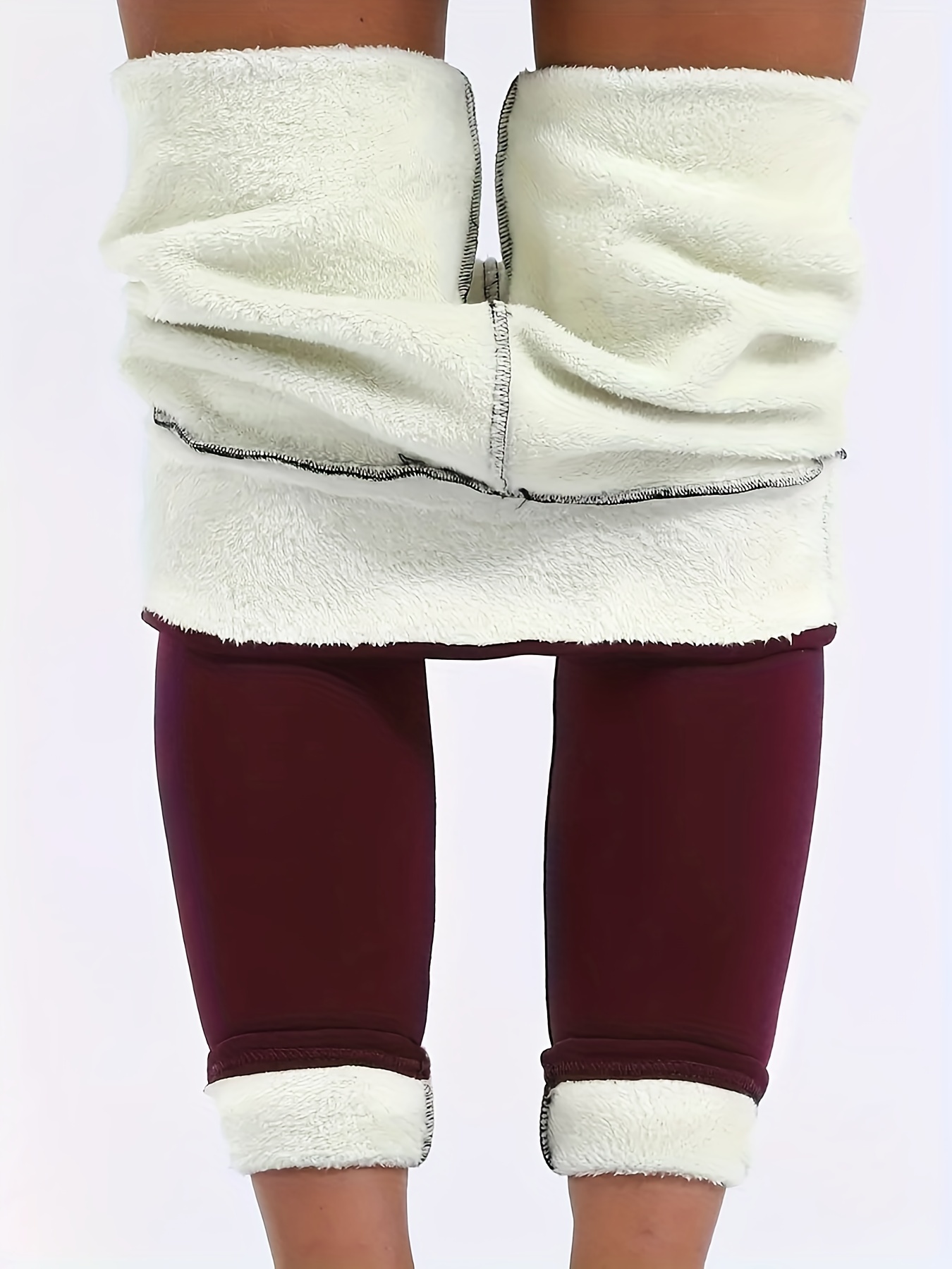 Women's Winter Thermal Leggings Solid Warm Long - Temu