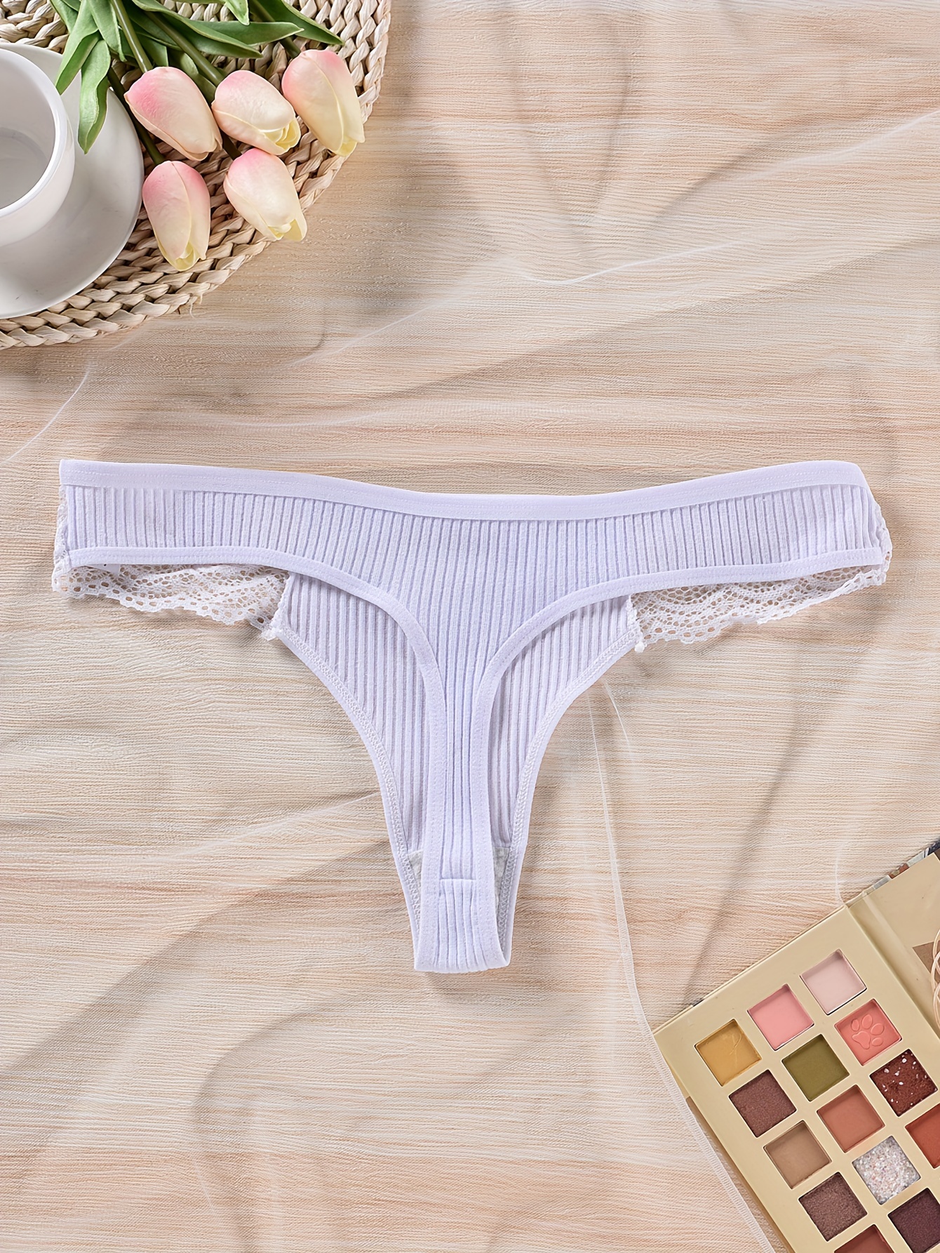 Women's Plus Size Sexy Underwear Panties Set Contrast Lace - Temu