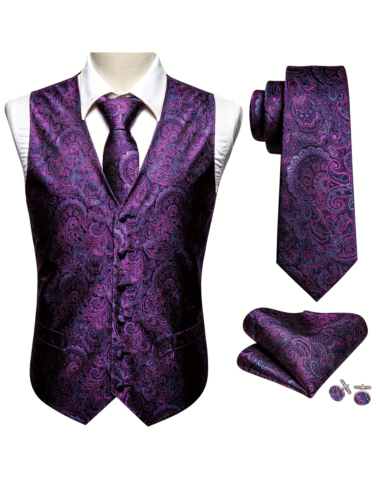 Single Breasted Silk Vest