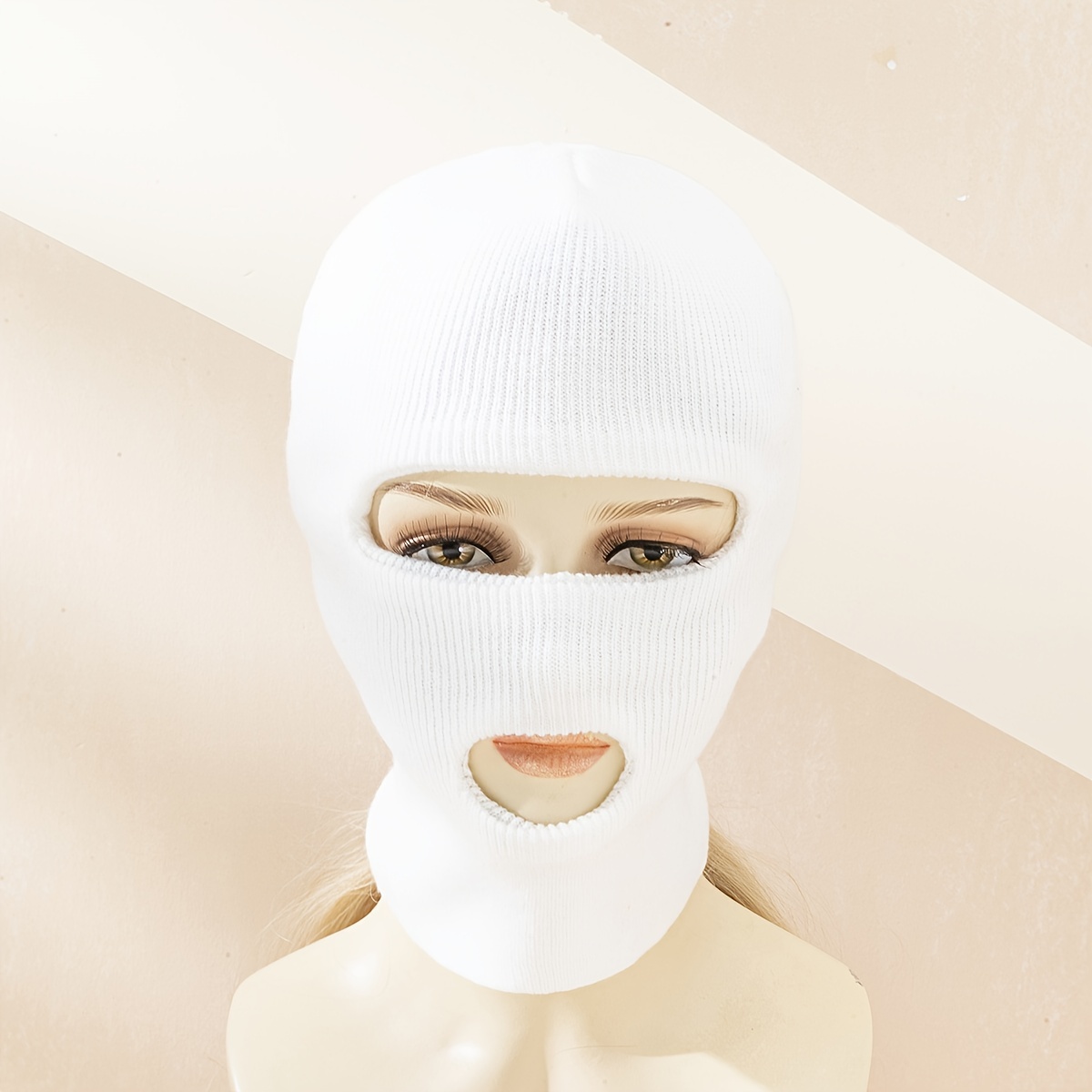 1pc universal solid color balaclava stylish white face mask - Temu
