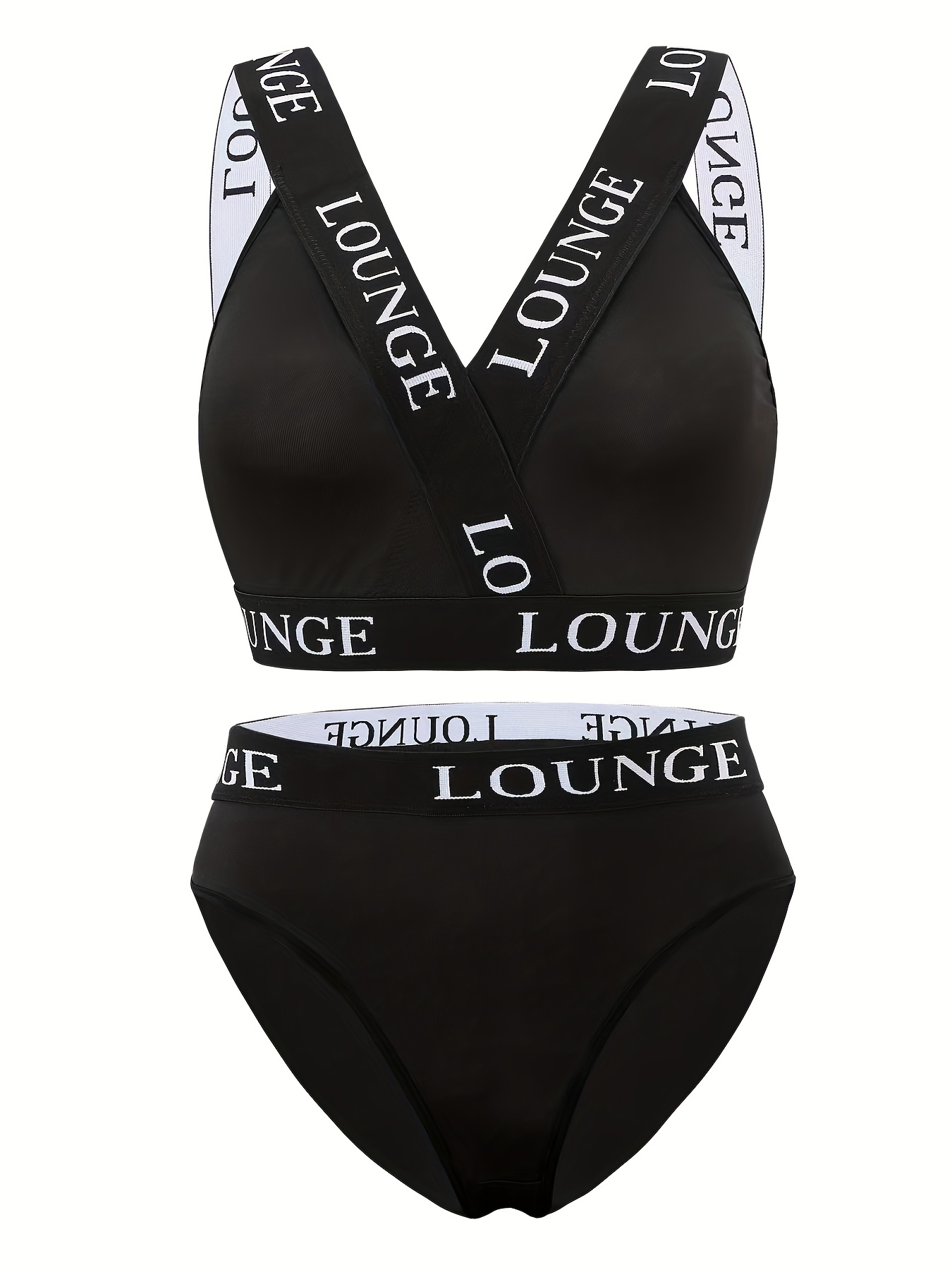 Bamboo Triangle Bra - All Black – Lounge Underwear