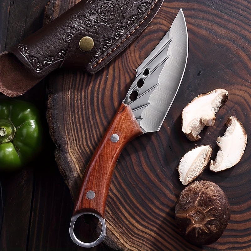 Hand forged bone removal knife, kitchen fish segmentation