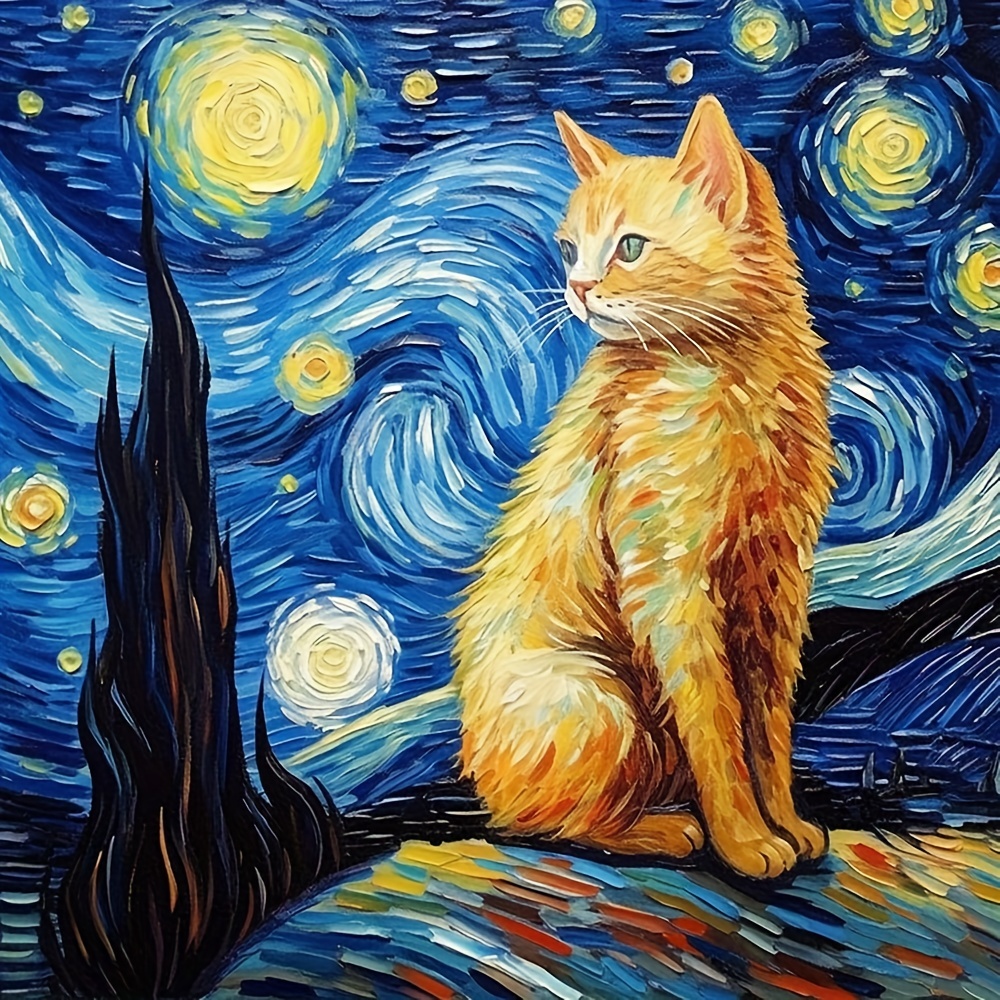 Starry Night Cats Diamond Painting 