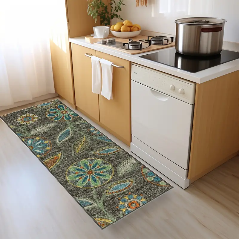 Memory Foam Kitchen Mat Magnolia And Sage Print Carpet - Temu