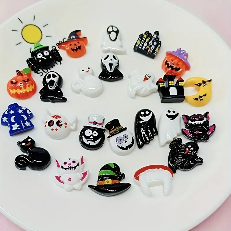 Halloween Series Resin Charms Halloween Pendants Bulk For Diy Mobile Phone  Case Decorations Hair Accessories Jewelry Making Supplies Temu